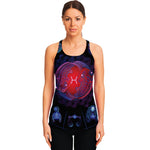 Pisces And Astrological Signs Print Women's Racerback Tank Top