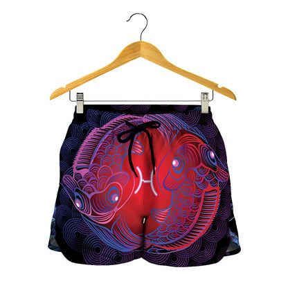 Pisces And Astrological Signs Print Women's Shorts