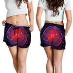 Pisces And Astrological Signs Print Women's Shorts