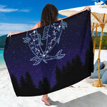 Pisces Constellation Print Beach Sarong Wrap