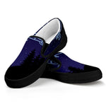 Pisces Constellation Print Black Slip On Shoes