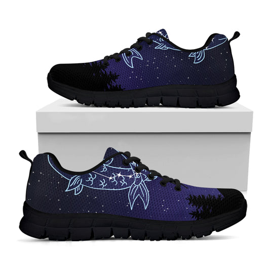 Pisces Constellation Print Black Sneakers