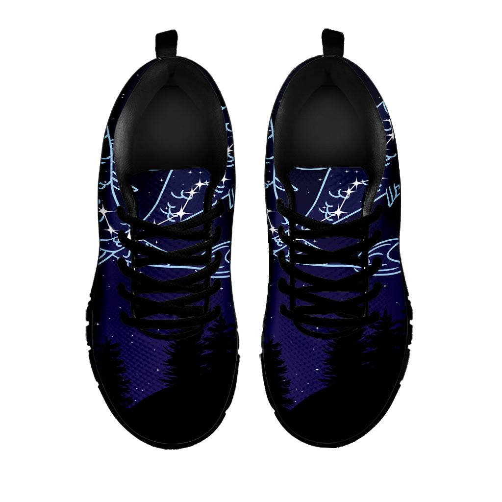 Pisces Constellation Print Black Sneakers