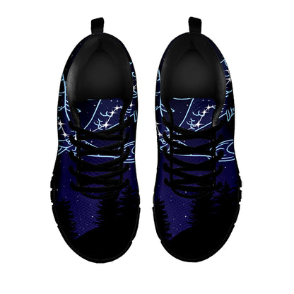 Pisces Constellation Print Black Sneakers