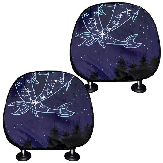 Pisces Constellation Print Car Headrest Covers