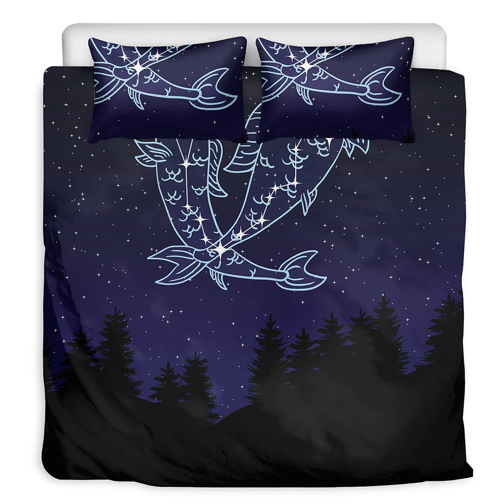 Pisces Constellation Print Duvet Cover Bedding Set
