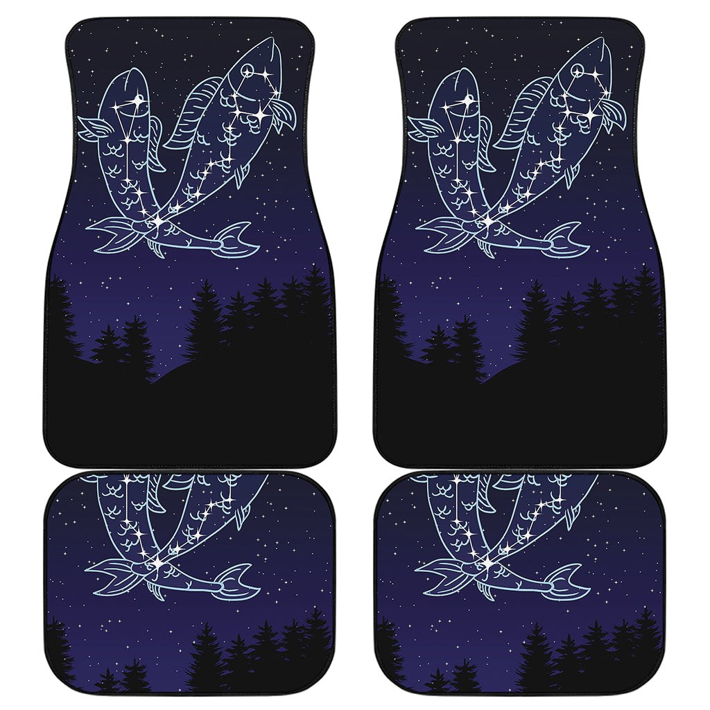 Pisces Constellation Print Front and Back Car Floor Mats