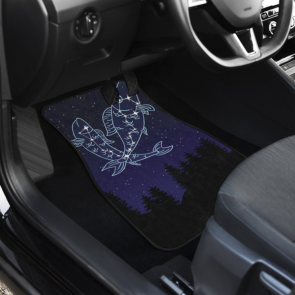 Pisces Constellation Print Front and Back Car Floor Mats