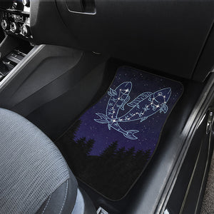 Pisces Constellation Print Front and Back Car Floor Mats