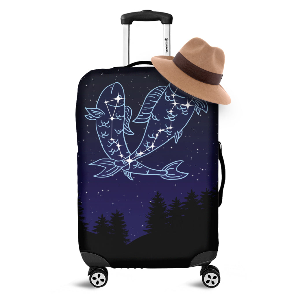 Pisces Constellation Print Luggage Cover