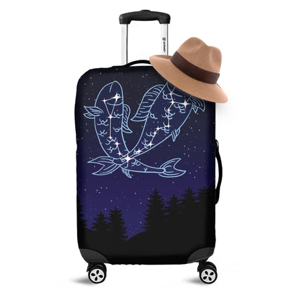 Pisces Constellation Print Luggage Cover