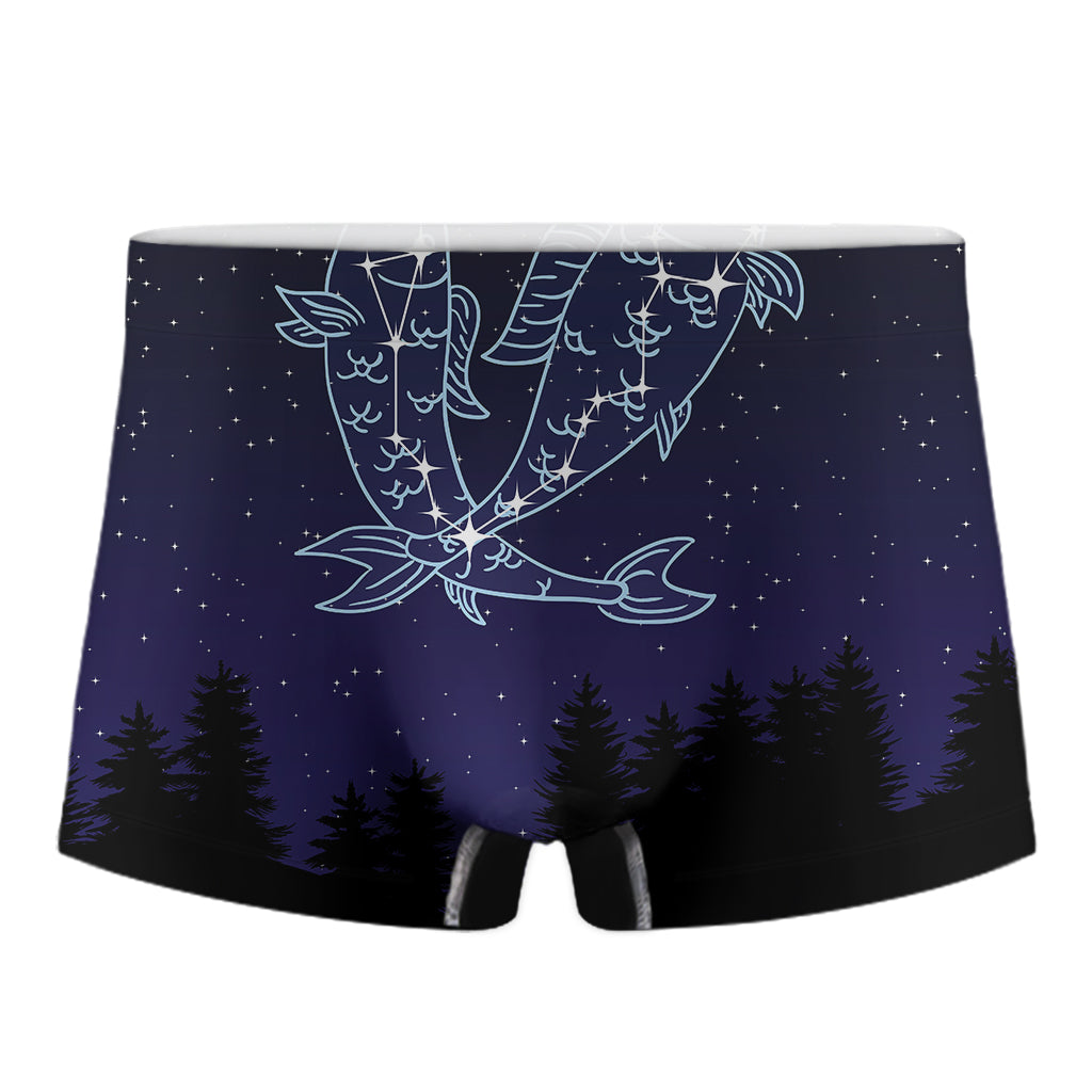 Pisces Constellation Print Men's Boxer Briefs