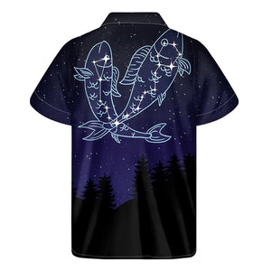 Pisces Constellation Print Men's Short Sleeve Shirt