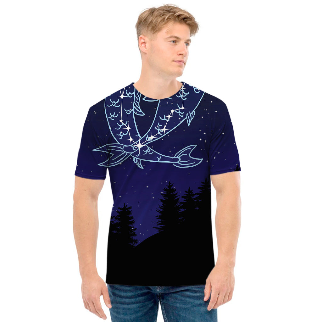 Pisces Constellation Print Men's T-Shirt