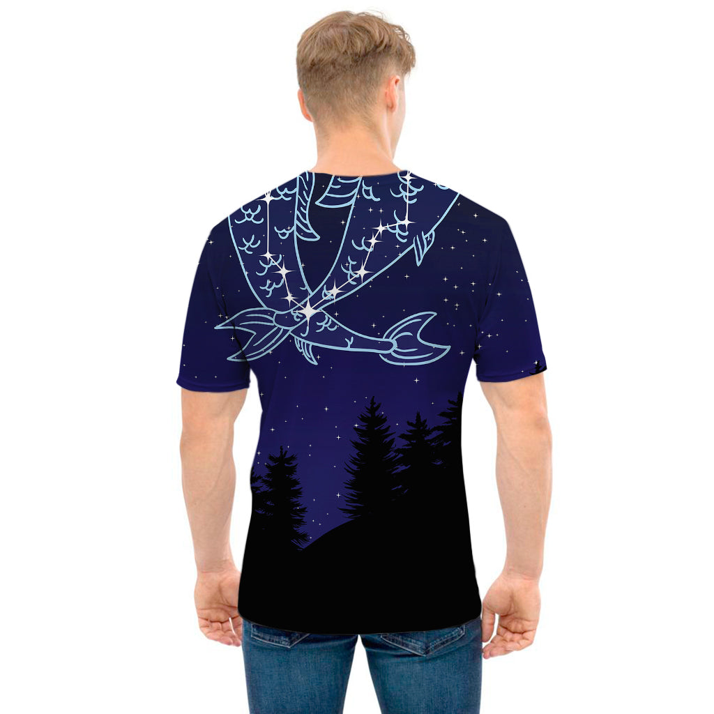 Pisces Constellation Print Men's T-Shirt