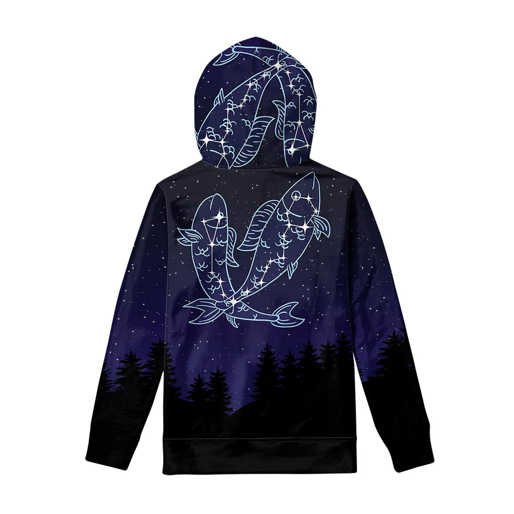 Pisces Constellation Print Pullover Hoodie