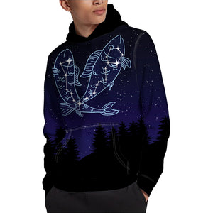 Pisces Constellation Print Pullover Hoodie