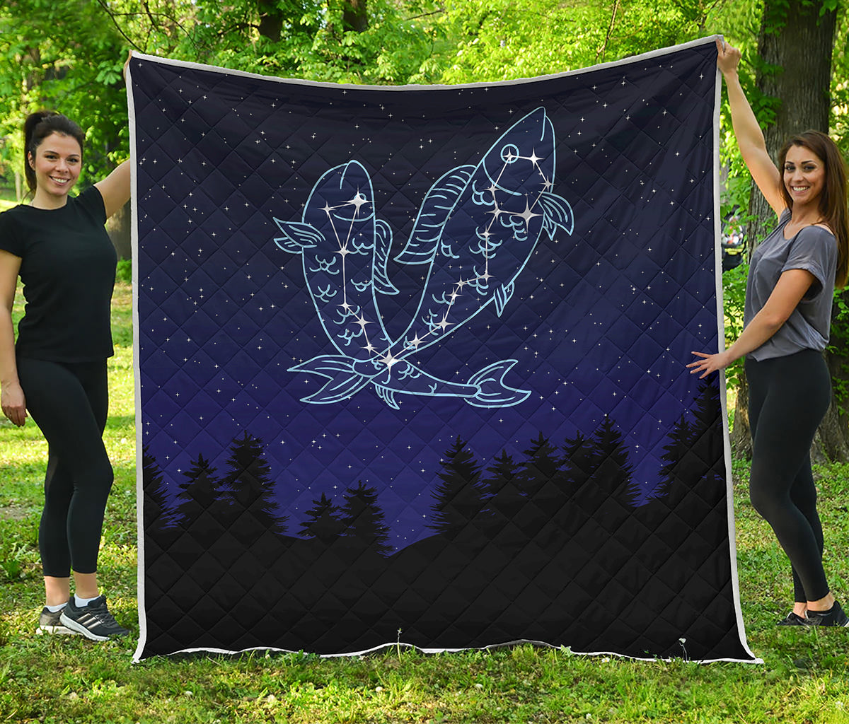 Pisces Constellation Print Quilt
