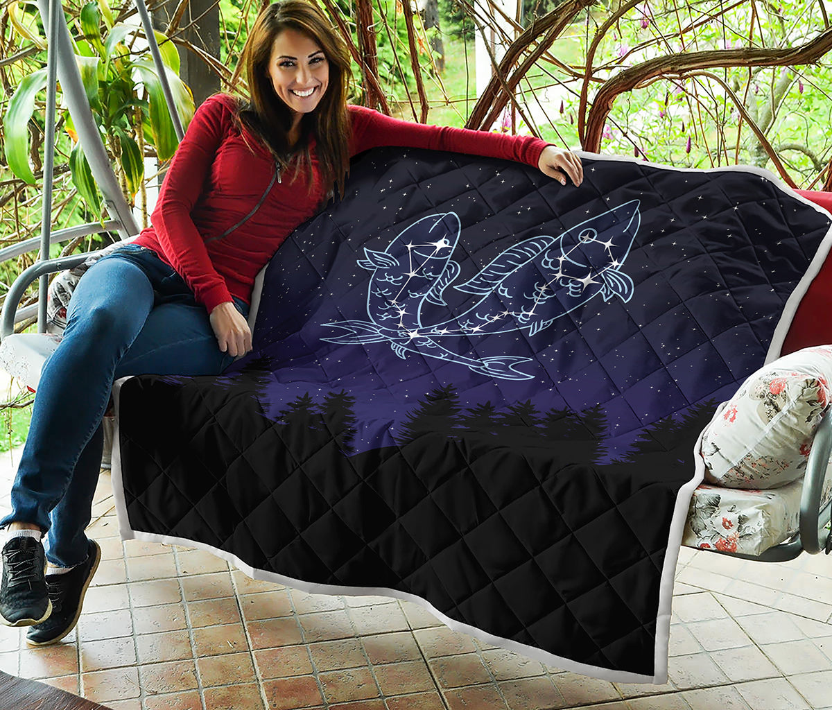 Pisces Constellation Print Quilt