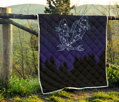 Pisces Constellation Print Quilt