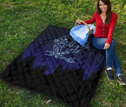 Pisces Constellation Print Quilt