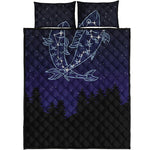 Pisces Constellation Print Quilt Bed Set