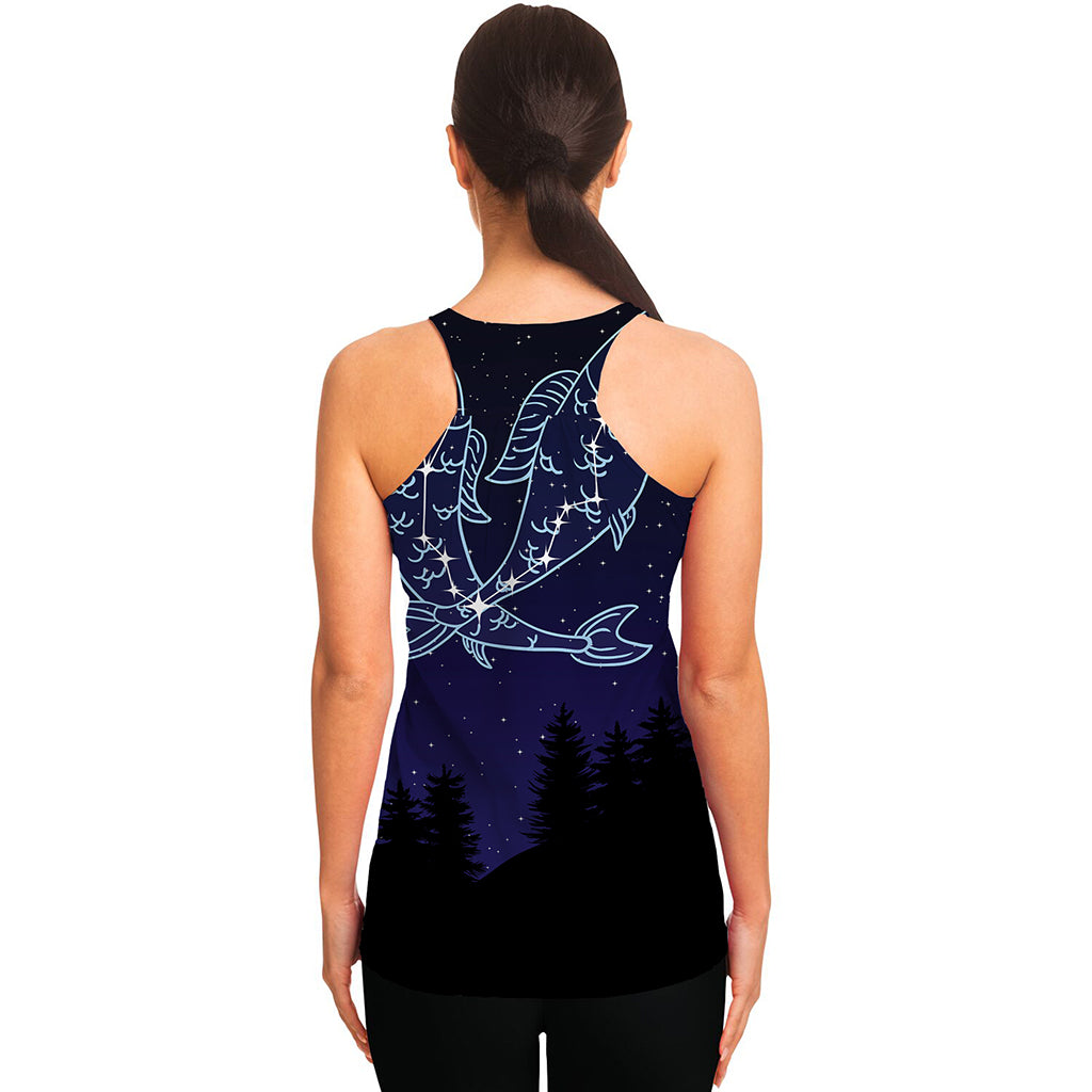 Pisces Constellation Print Women's Racerback Tank Top
