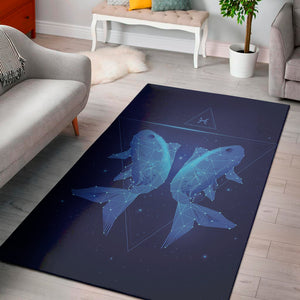 Pisces Horoscope Sign Print Area Rug