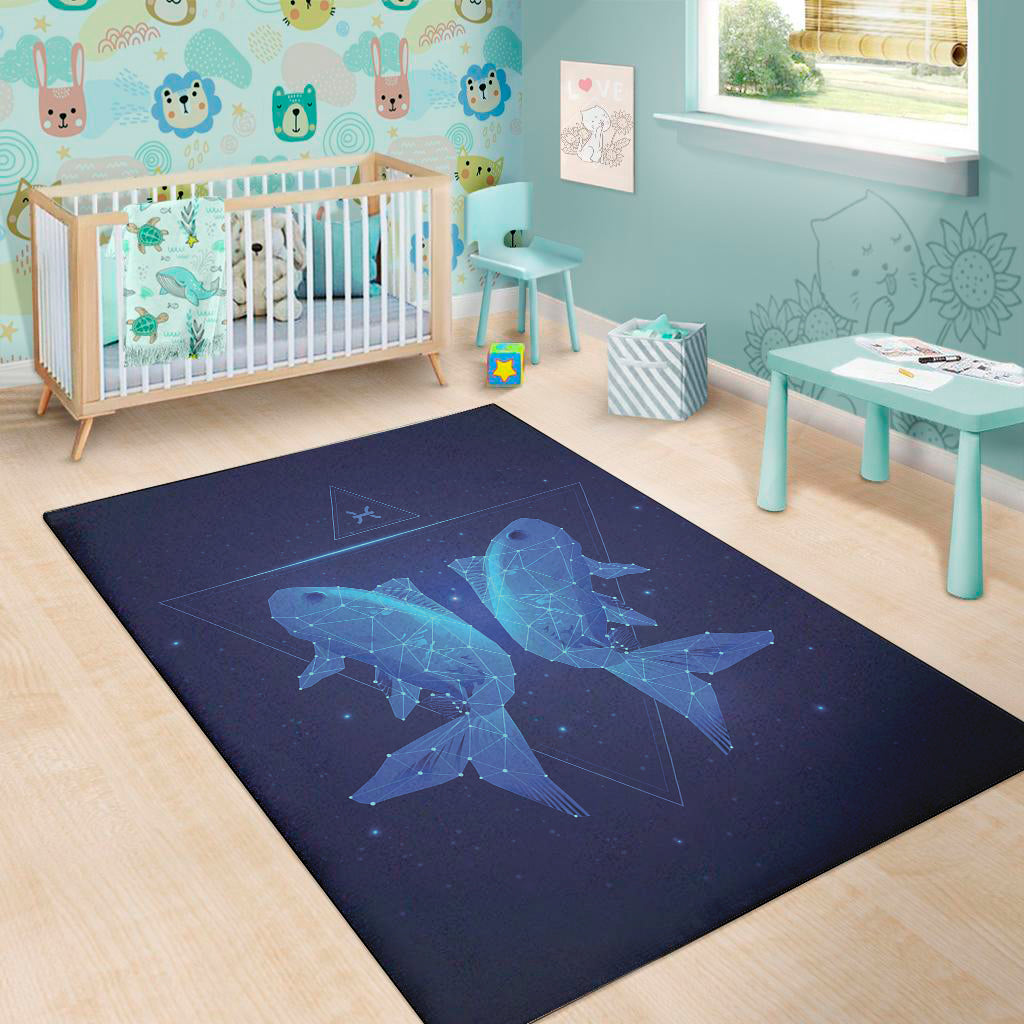 Pisces Horoscope Sign Print Area Rug