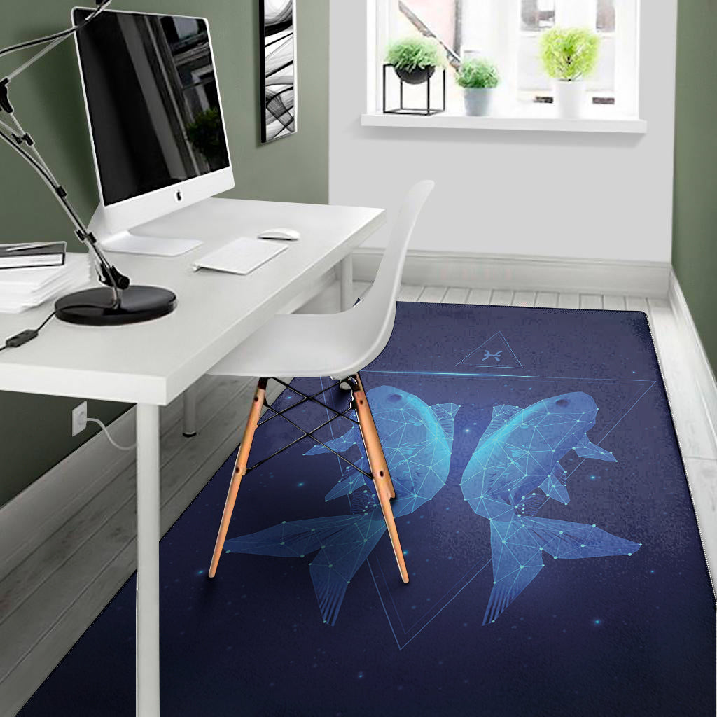 Pisces Horoscope Sign Print Area Rug