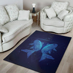 Pisces Horoscope Sign Print Area Rug