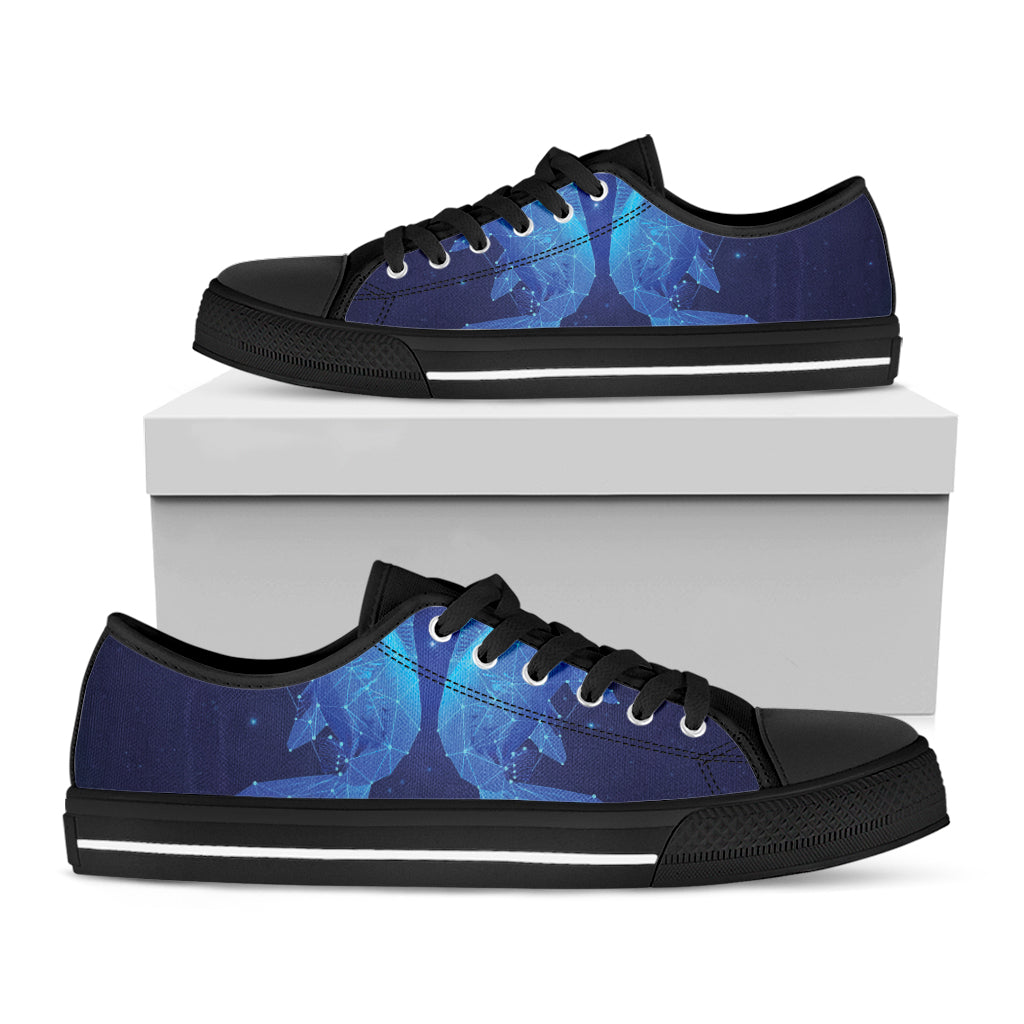 Pisces Horoscope Sign Print Black Low Top Shoes 