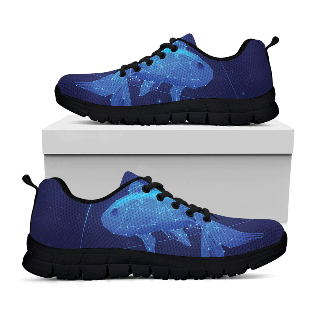 Pisces Horoscope Sign Print Black Sneakers