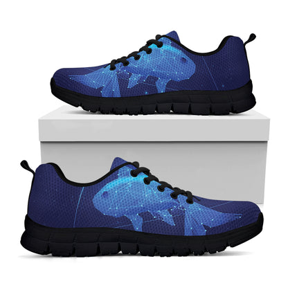 Pisces Horoscope Sign Print Black Sneakers