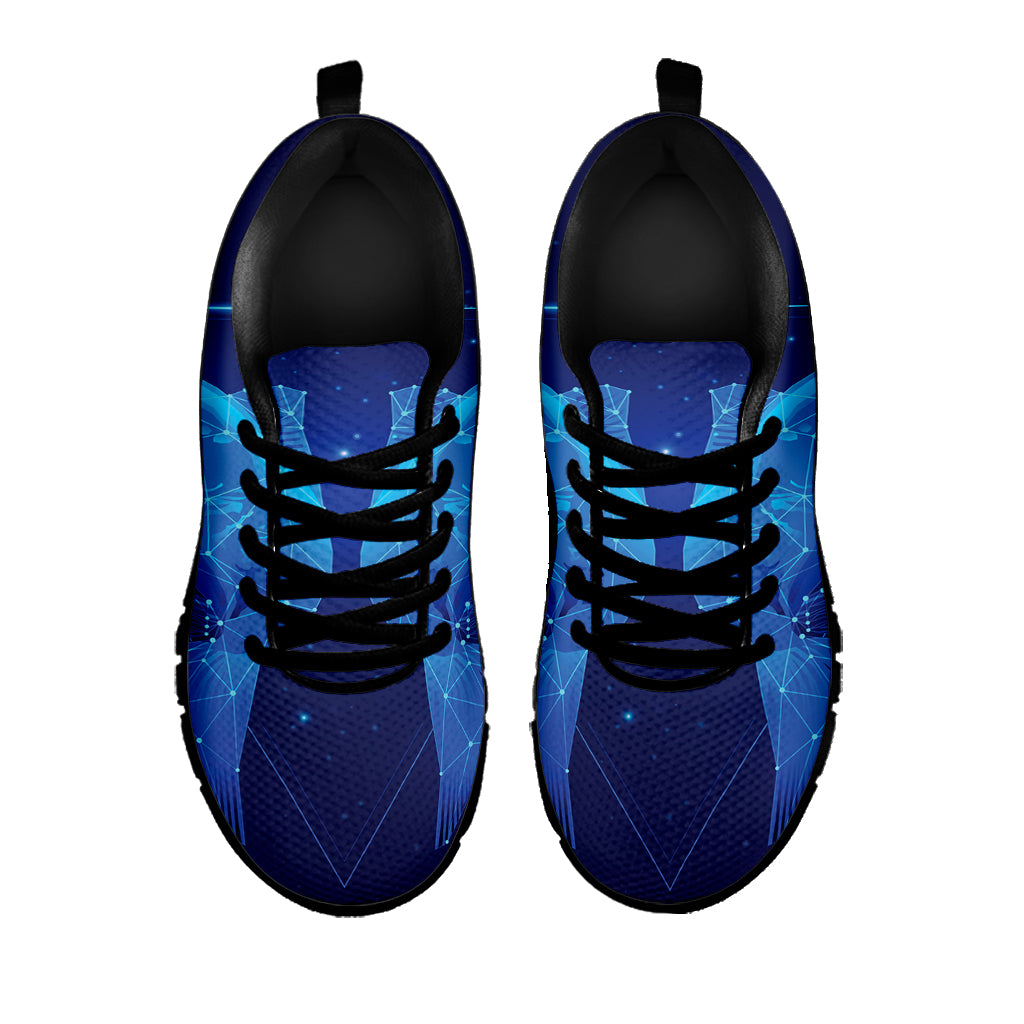 Pisces Horoscope Sign Print Black Sneakers