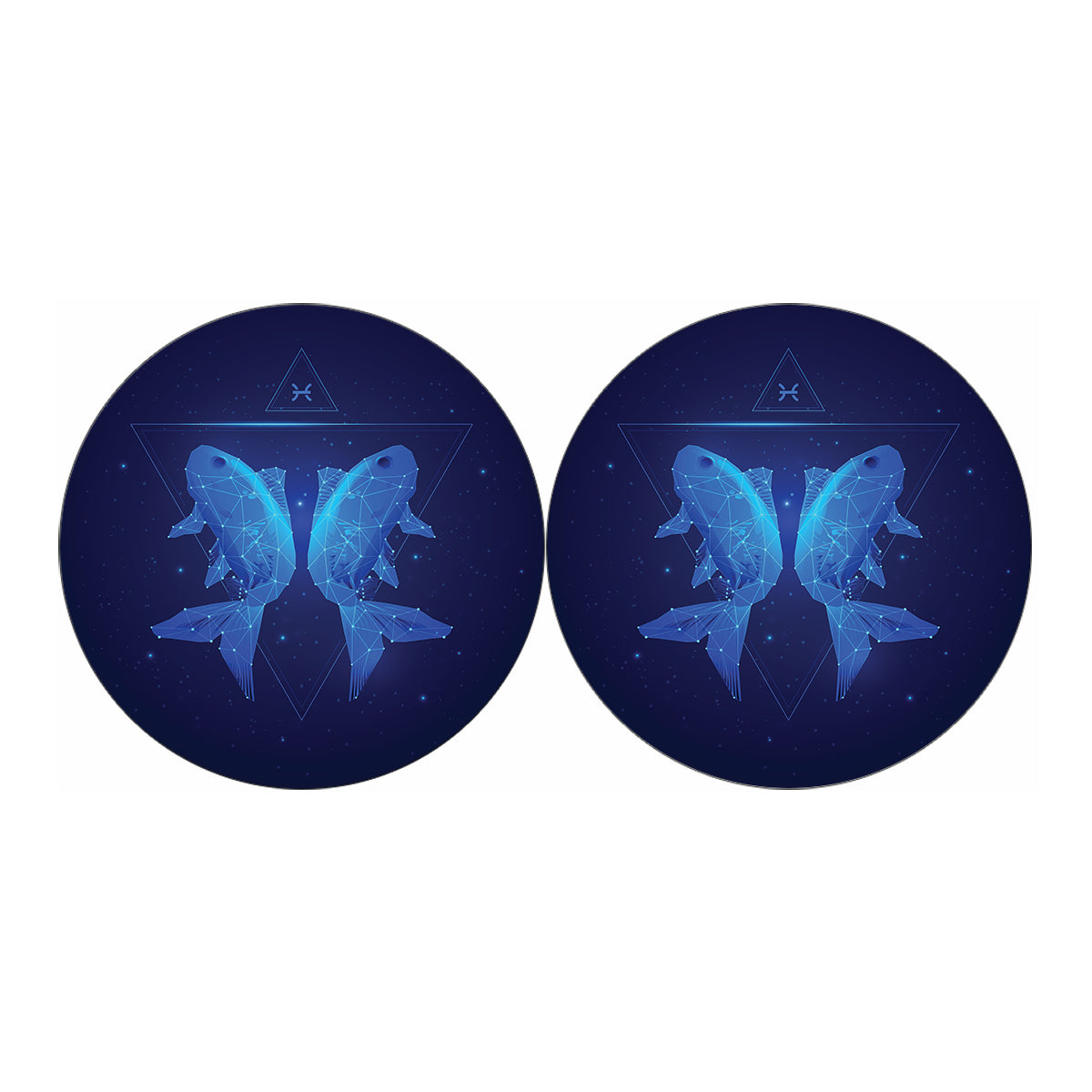 Pisces Horoscope Sign Print Car Coasters