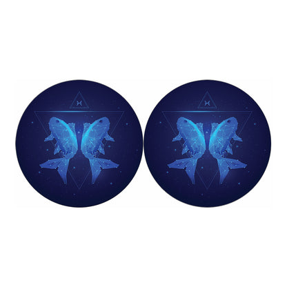 Pisces Horoscope Sign Print Car Coasters