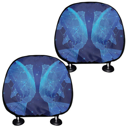 Pisces Horoscope Sign Print Car Headrest Covers