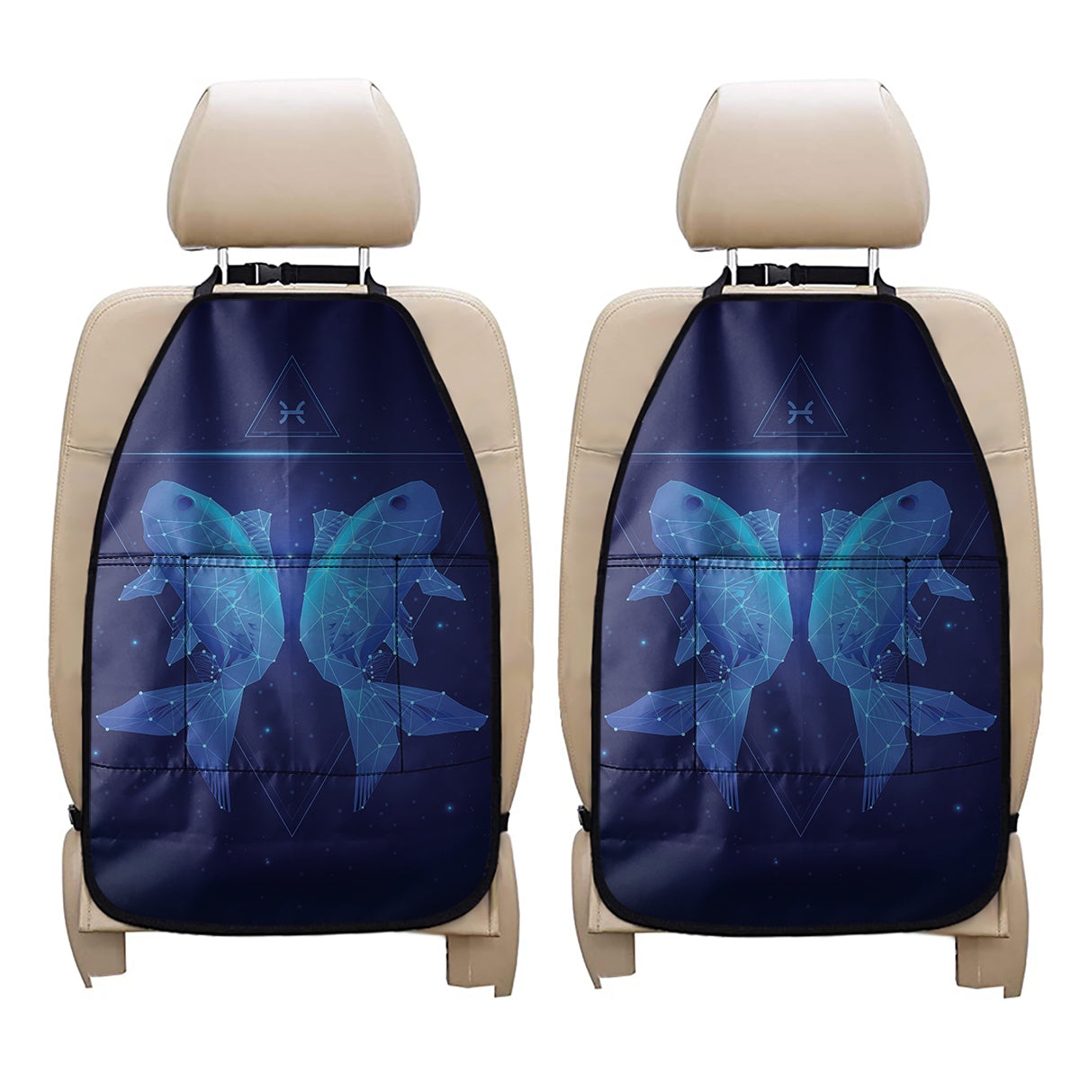 Pisces Horoscope Sign Print Car Seat Organizers