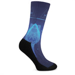 Pisces Horoscope Sign Print Crew Socks