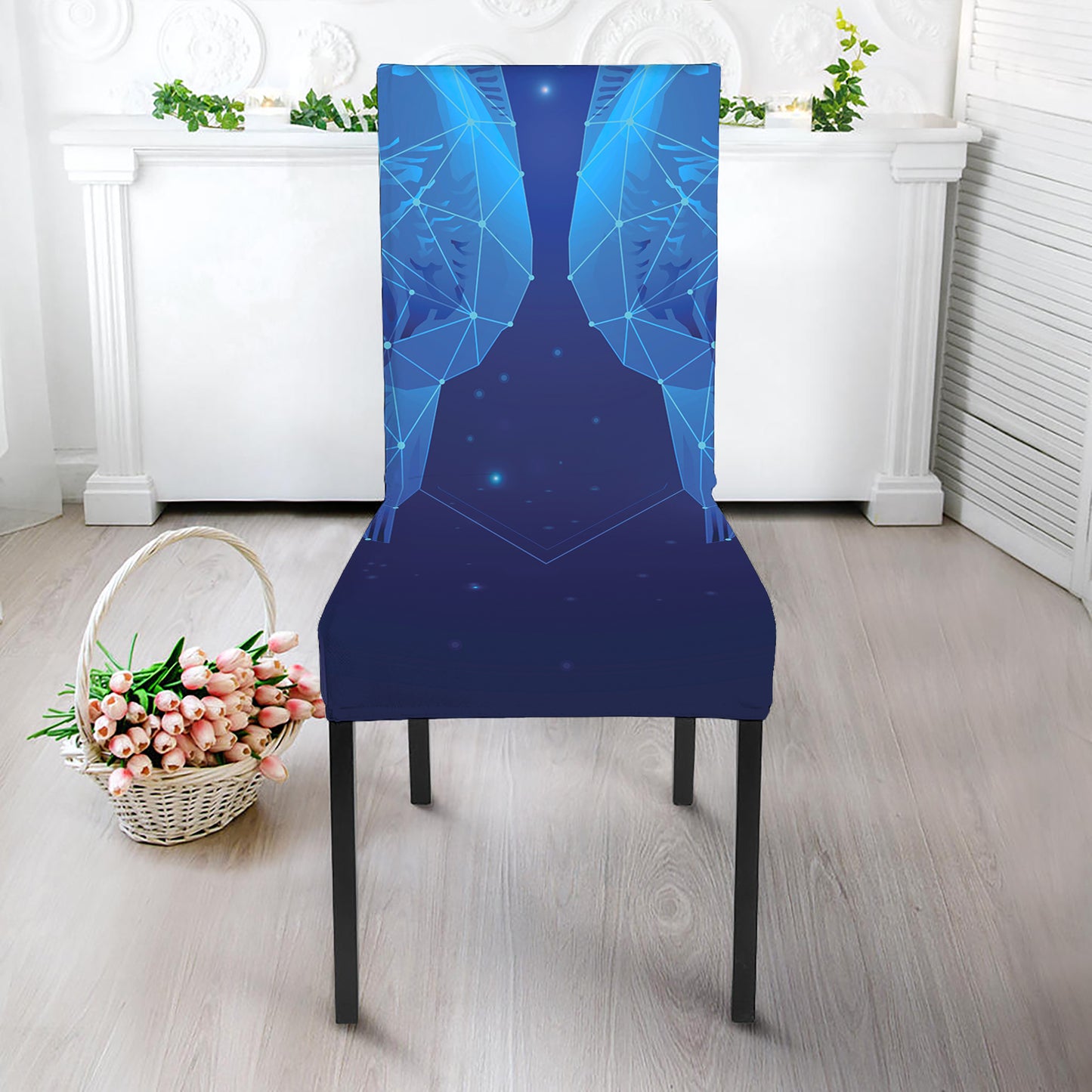 Pisces Horoscope Sign Print Dining Chair Slipcover