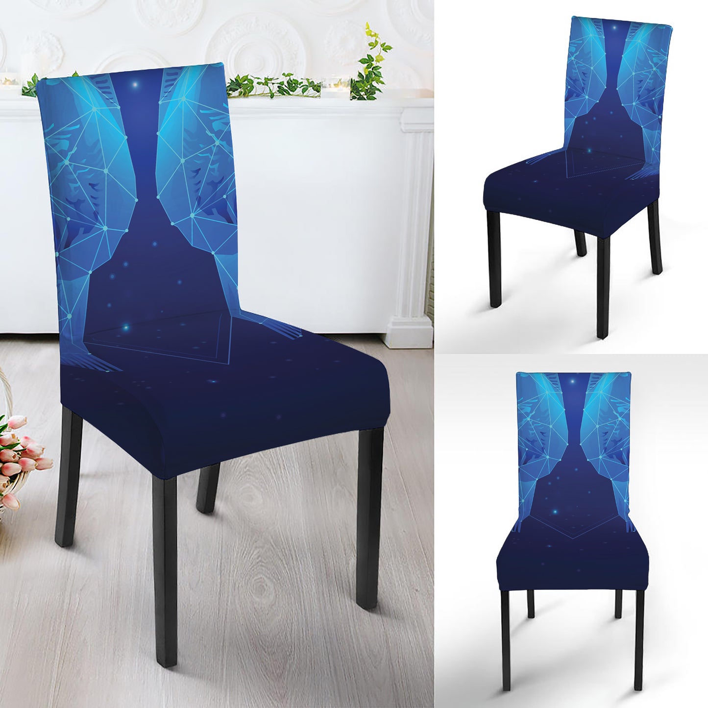 Pisces Horoscope Sign Print Dining Chair Slipcover