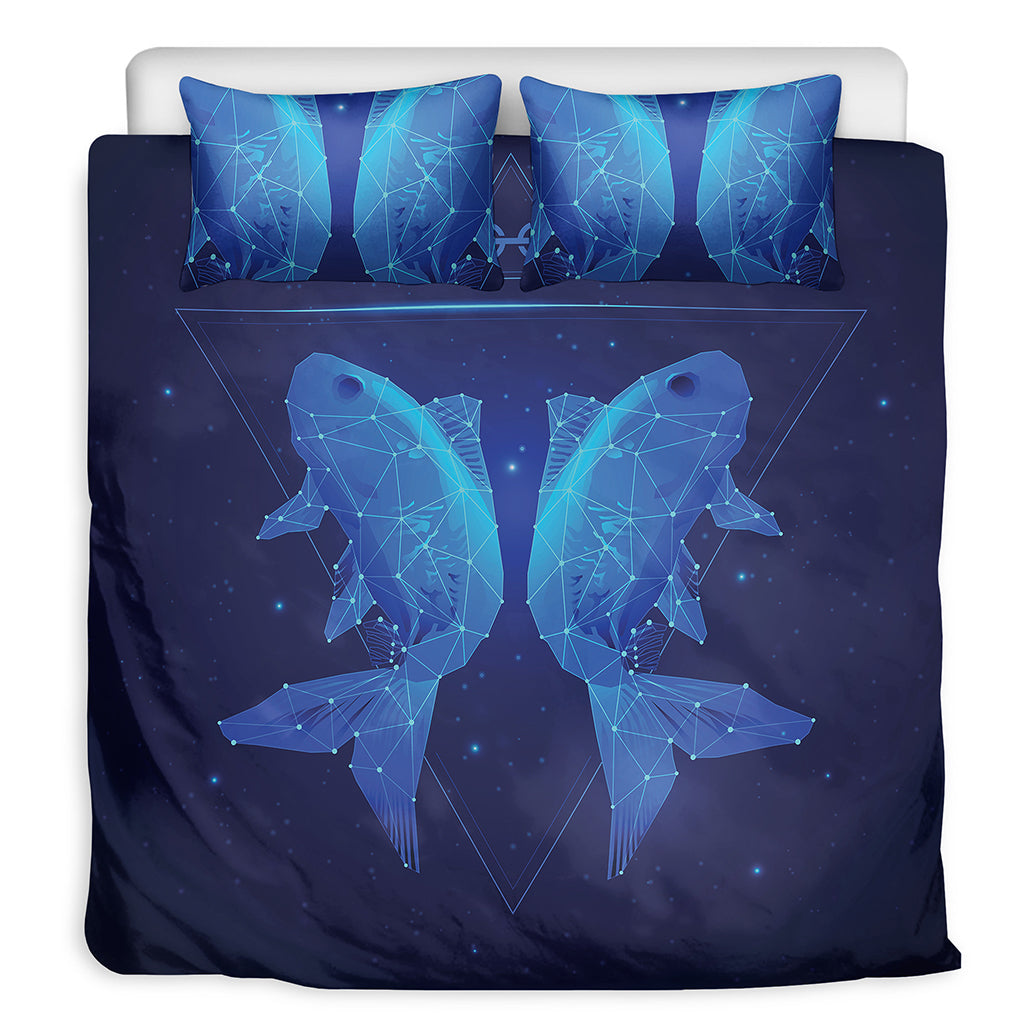 Pisces Horoscope Sign Print Duvet Cover Bedding Set