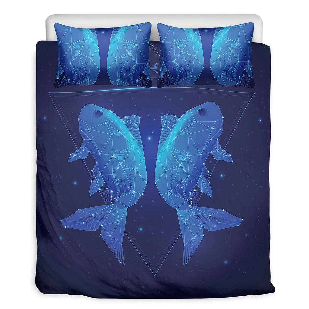 Pisces Horoscope Sign Print Duvet Cover Bedding Set