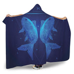 Pisces Horoscope Sign Print Hooded Blanket