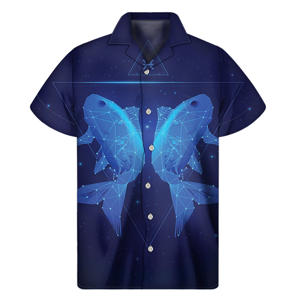 Pisces Horoscope Sign Print Men's Short Sleeve Shirt