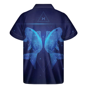 Pisces Horoscope Sign Print Men's Short Sleeve Shirt