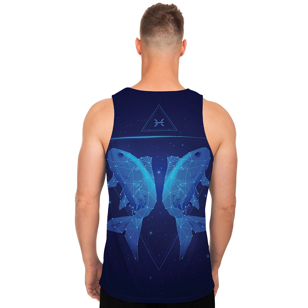 Pisces Horoscope Sign Print Men's Tank Top