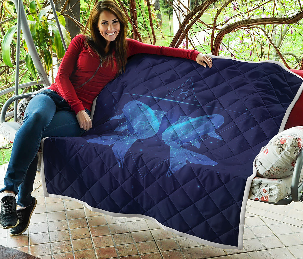 Pisces Horoscope Sign Print Quilt
