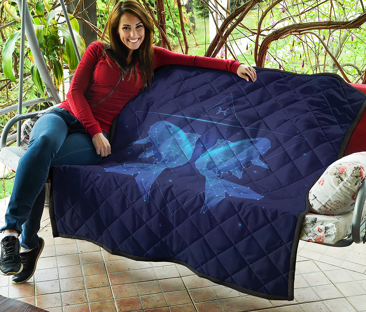 Pisces Horoscope Sign Print Quilt